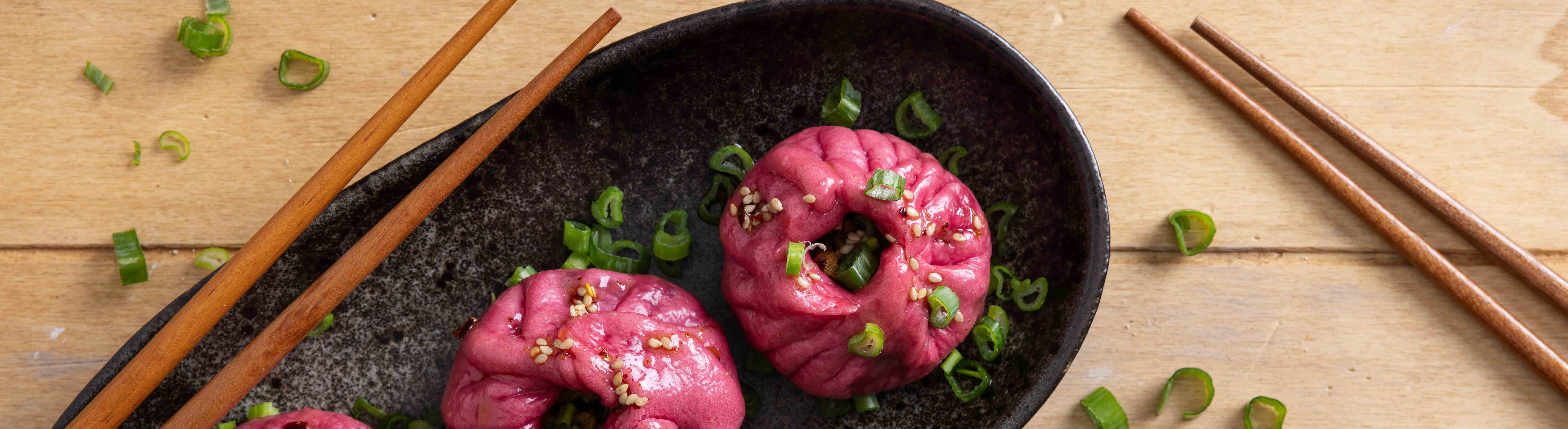 Pink baozi