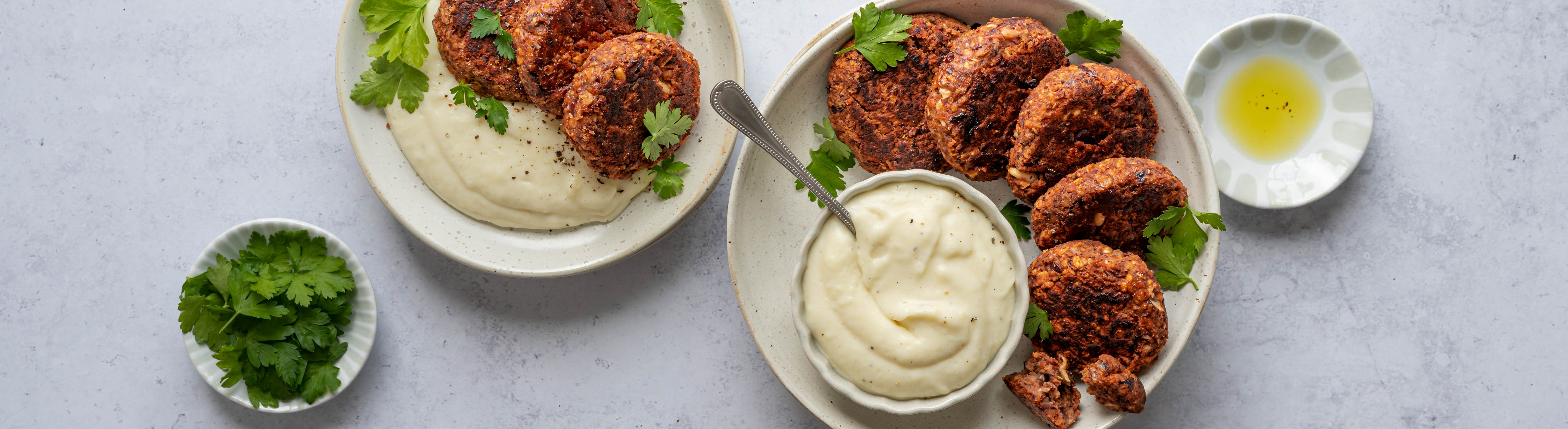 Mushroom & bean burgers